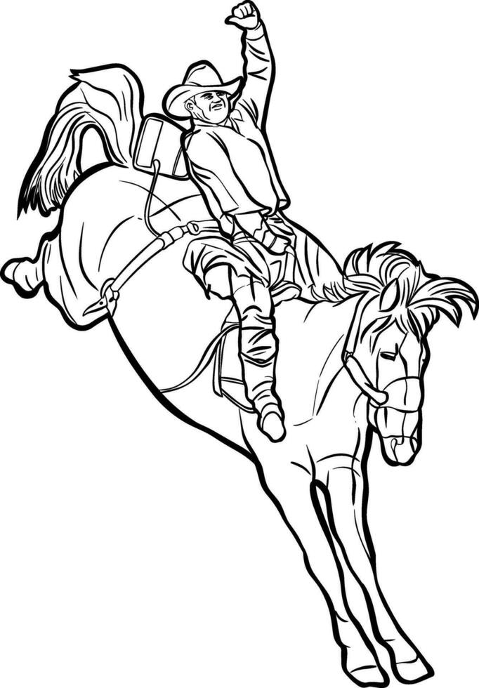 western rodeo riding horse vector