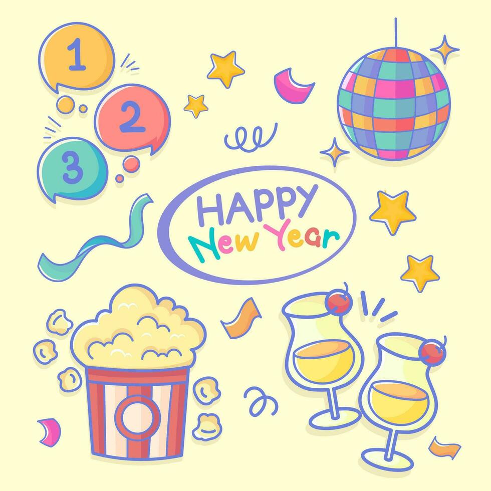 nuevo año clipart colección conjunto 1 vector