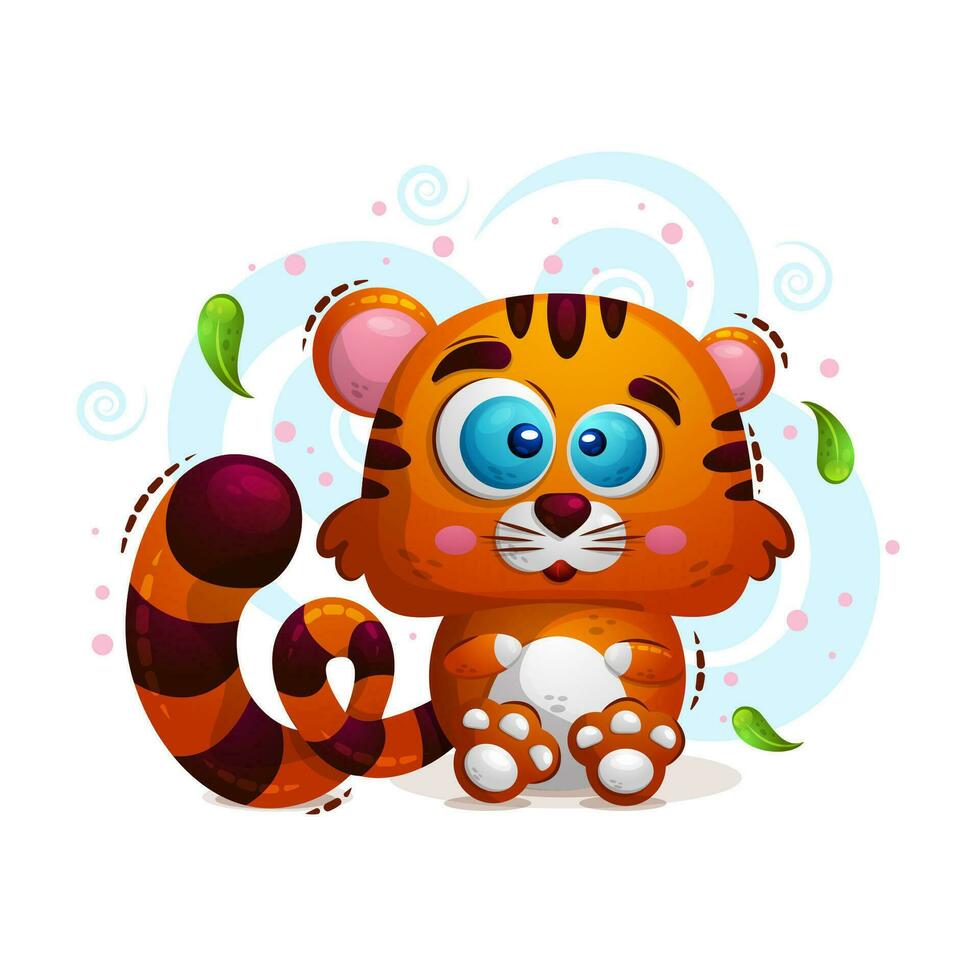 Cute tiger illustration vector