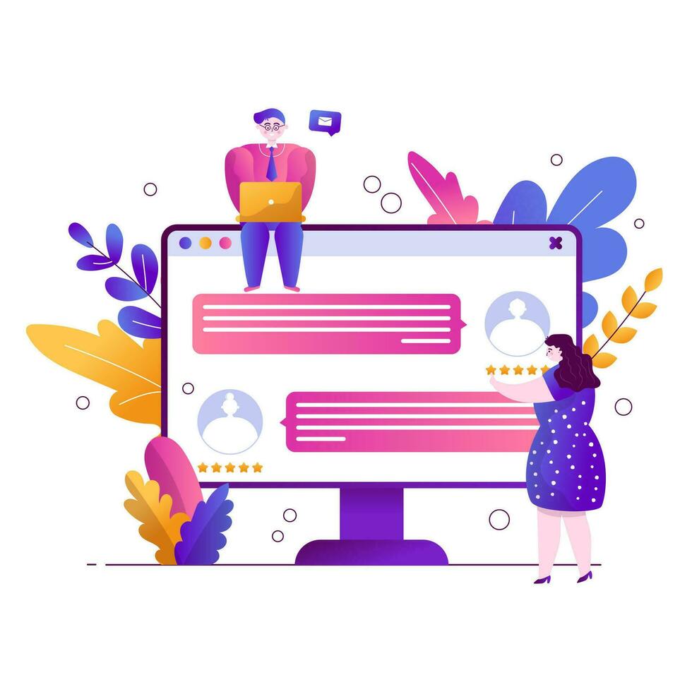 Online dating vector flat illustration