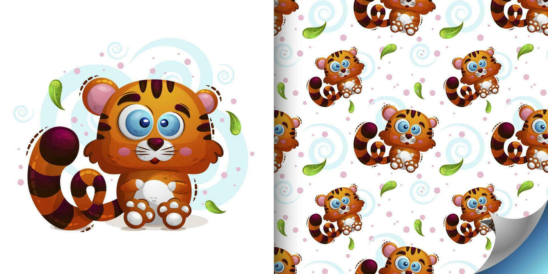 Cute tiger pattern vector