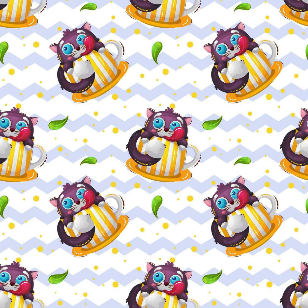 Cute cat pattern vector
