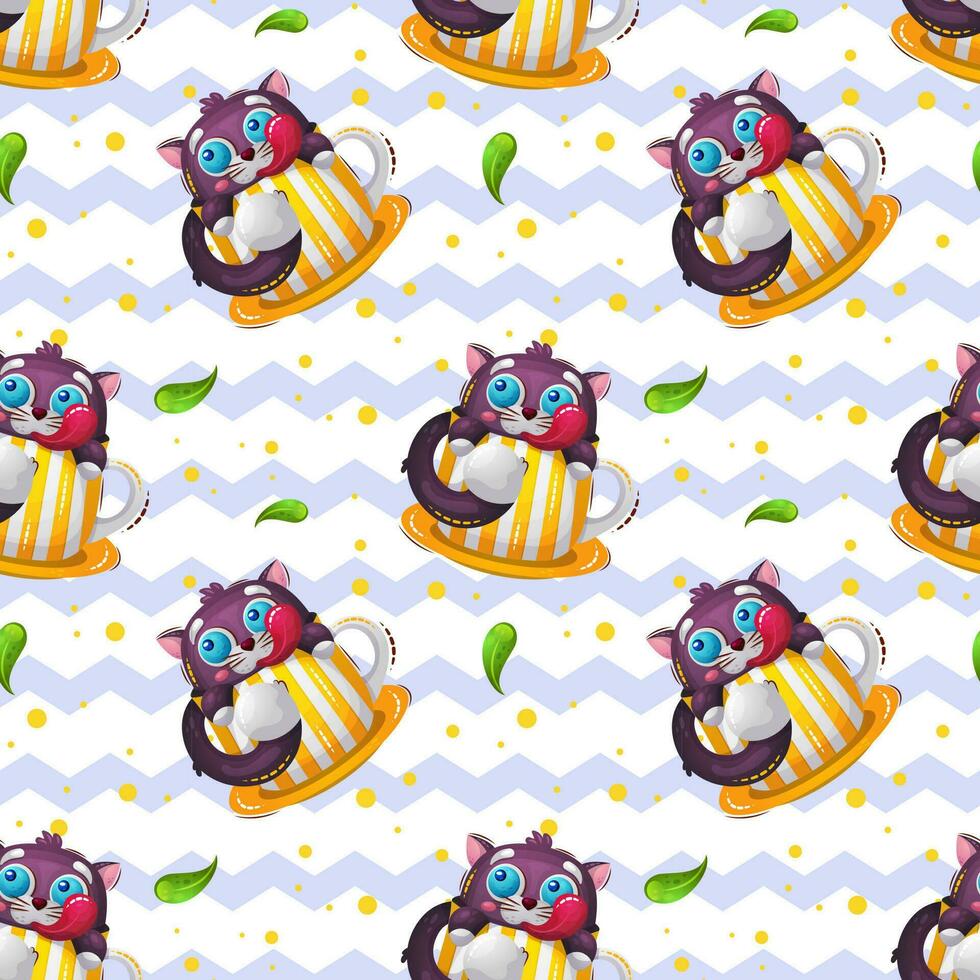 Cute cat pattern vector