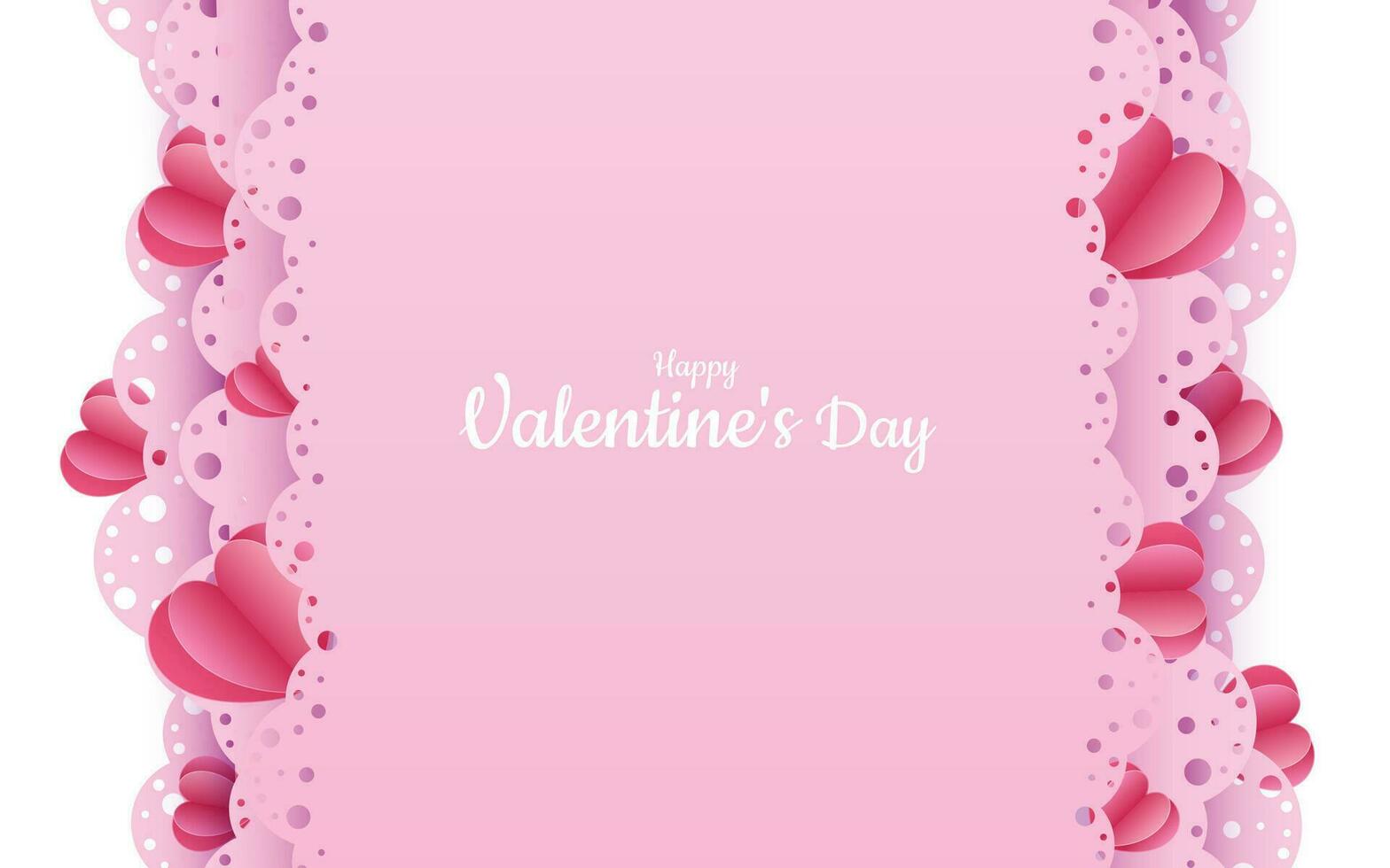 Valentines day paper cut background vector