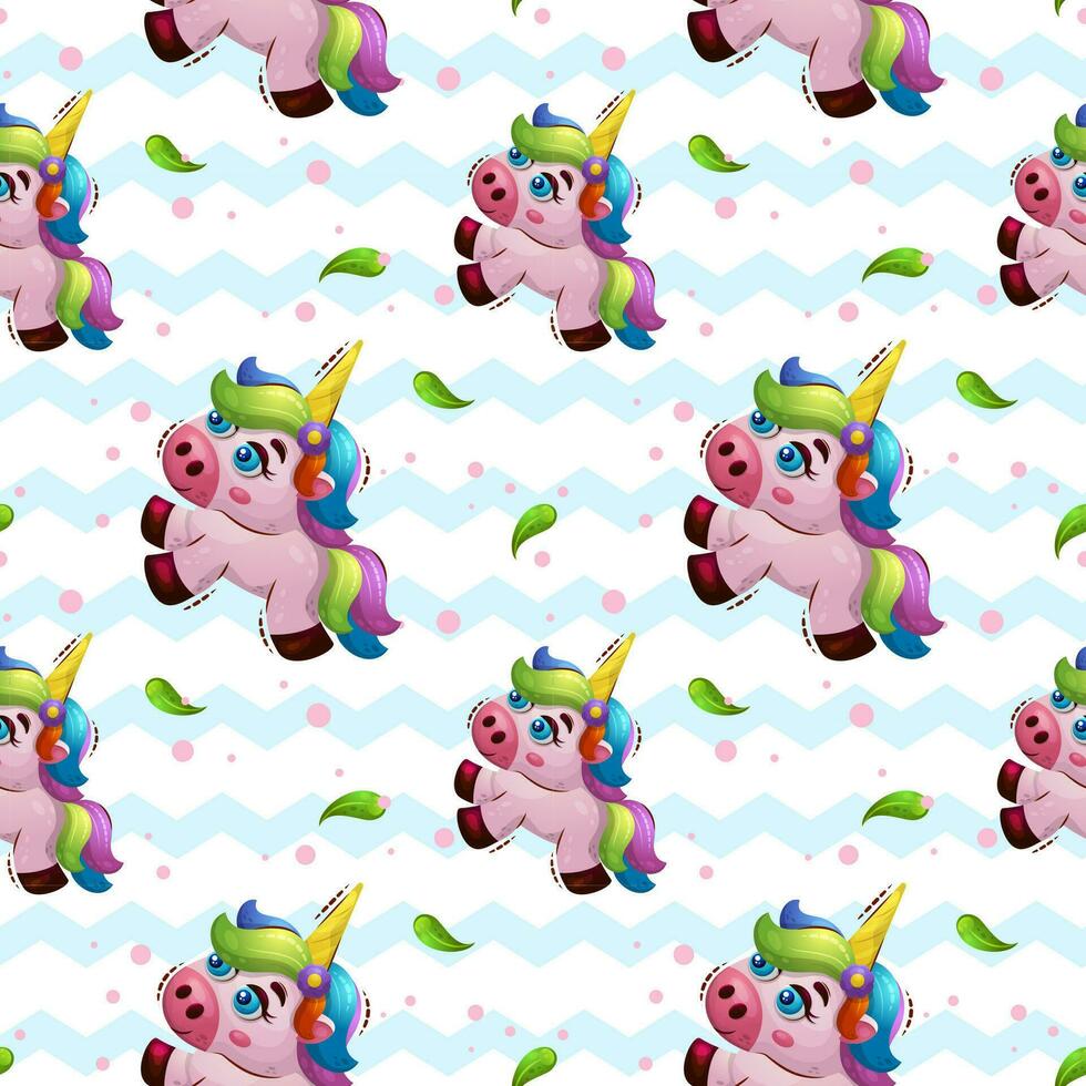 Cute unicorn pattern vector