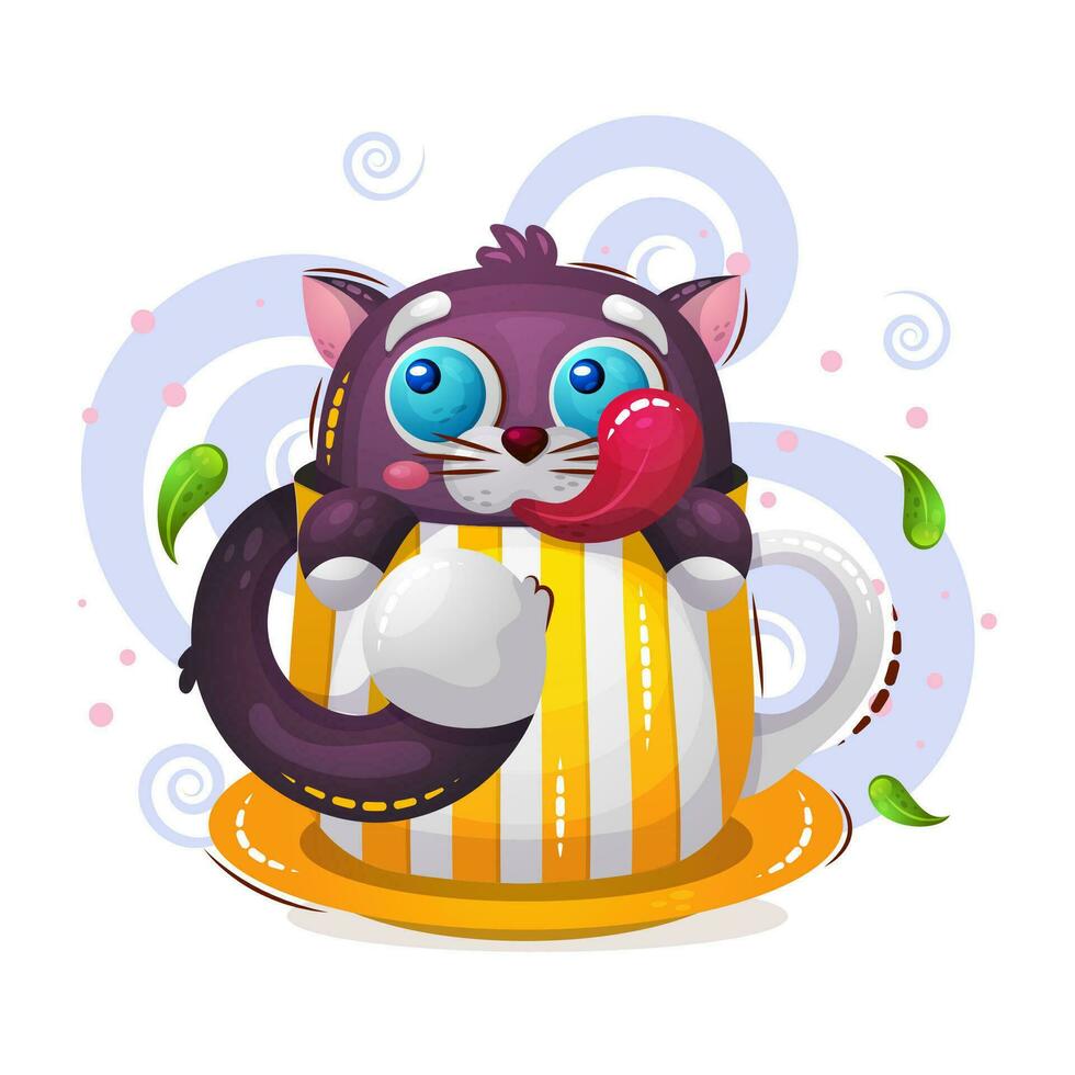 Cute cat illustration vector