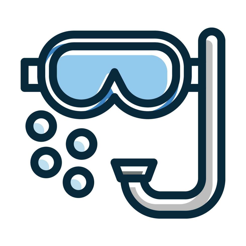 Snorkel Vector Thick Line Filled Dark Colors