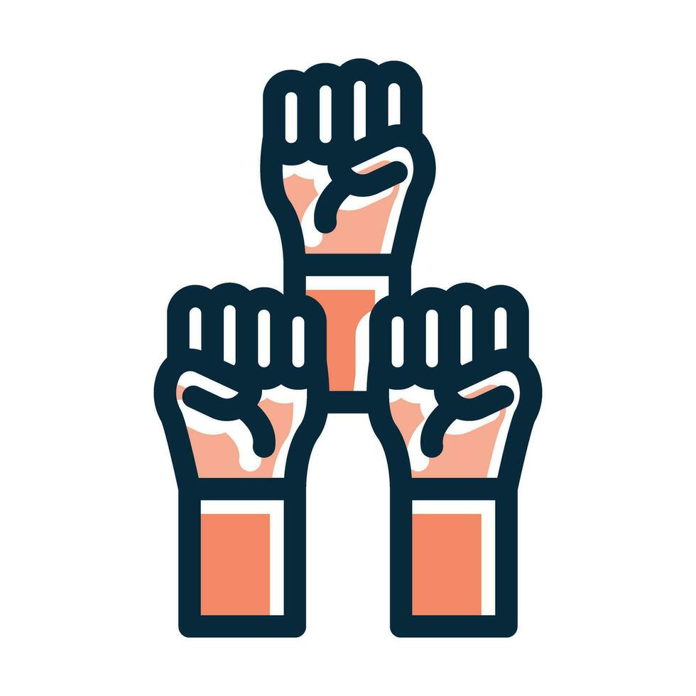 Protest Vector Thick Line Filled Dark Colors