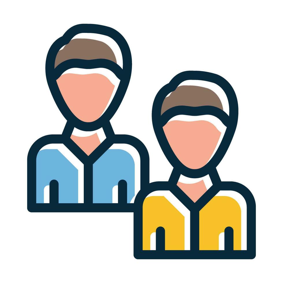 Coworker Vector Thick Line Filled Dark Colors