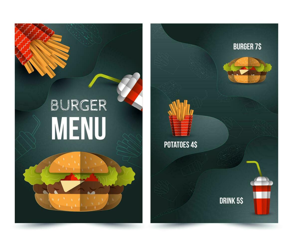 Fast food menu vector