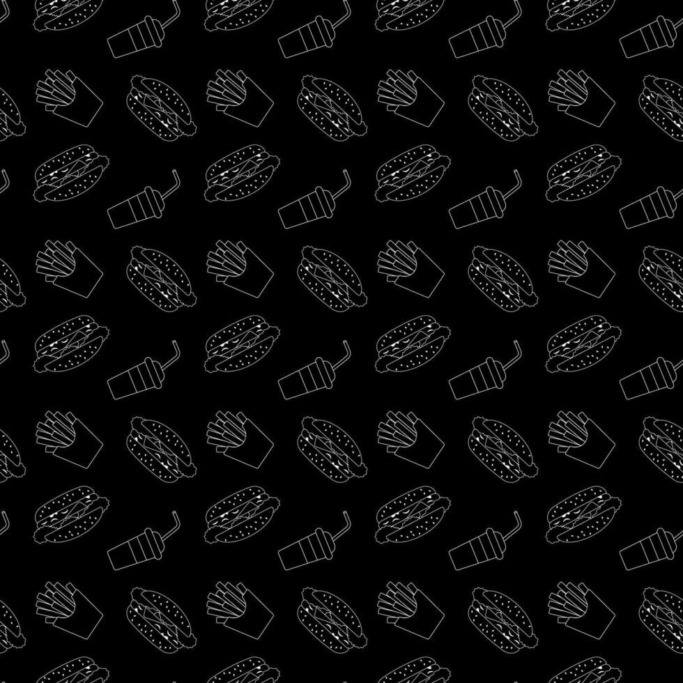 Fast food vector seamless pattern