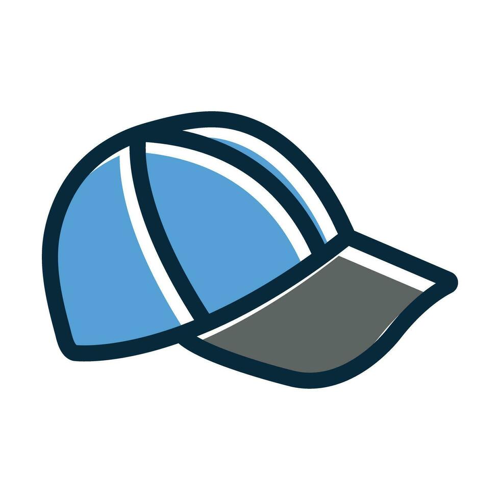 Cap Vector Thick Line Filled Dark Colors