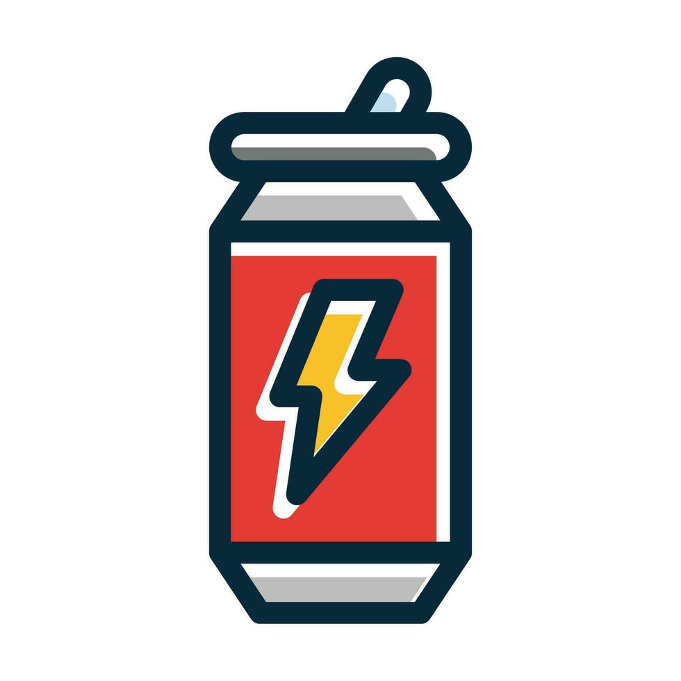 Energy Drink Vector Thick Line Filled Dark Colors