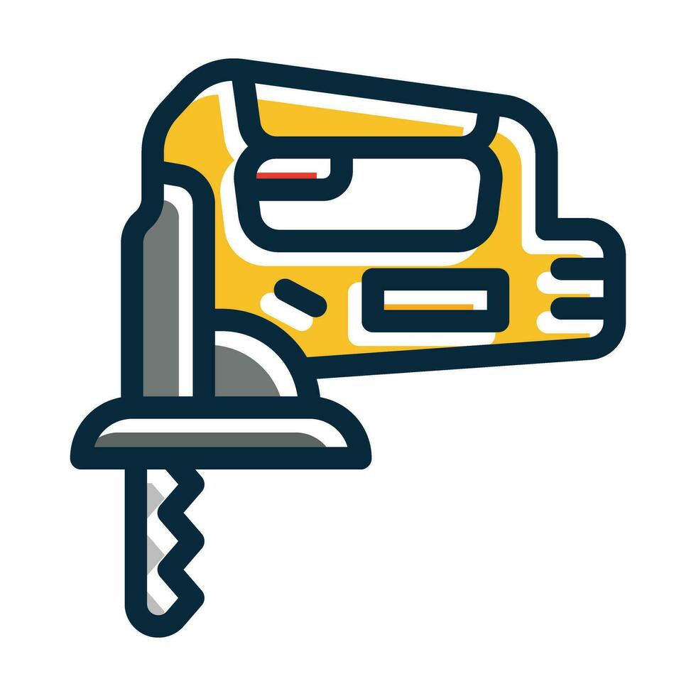 Jagsaw Vector Thick Line Filled Dark Colors
