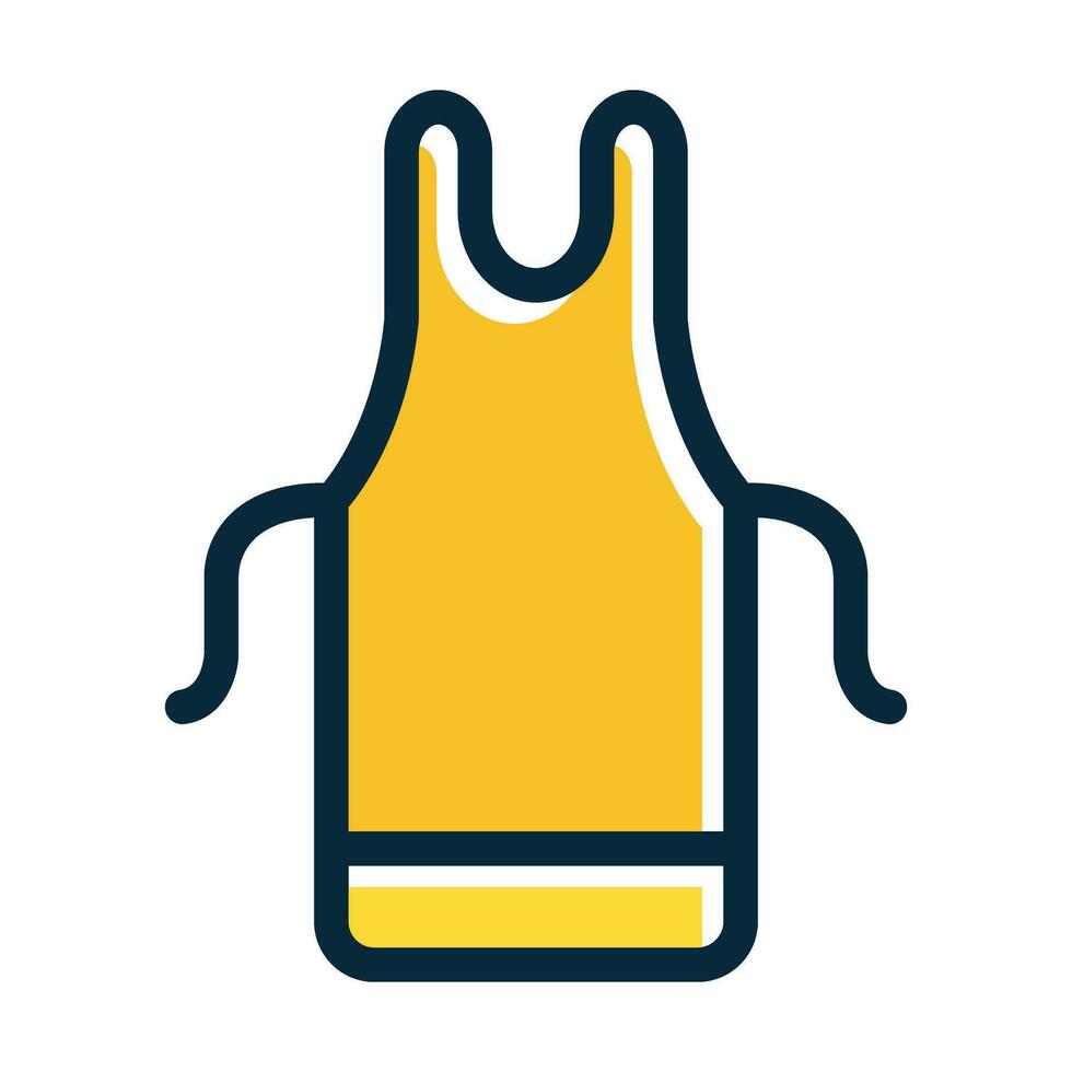 Apron Vector Thick Line Filled Dark Colors