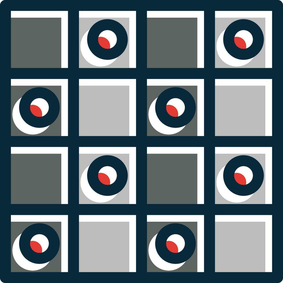 Chechers Vector Thick Line Filled Dark Colors