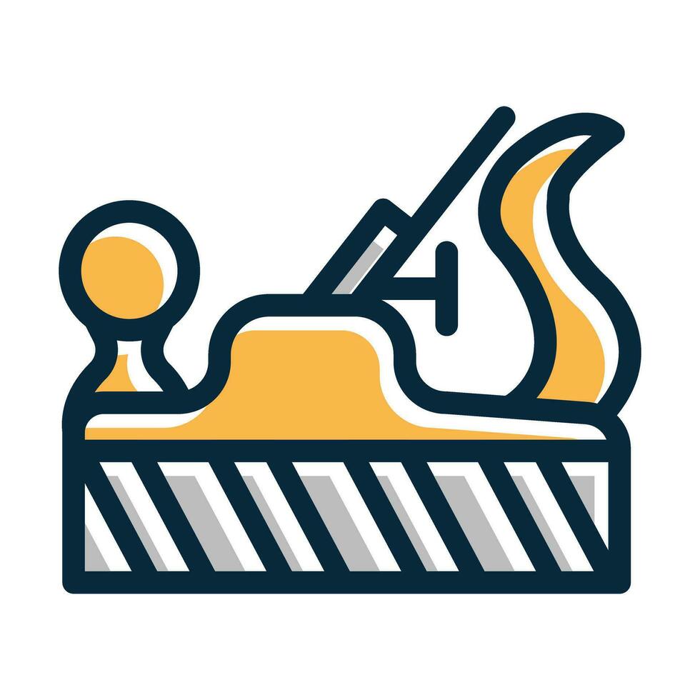 Wood Plane Vector Thick Line Filled Dark Colors