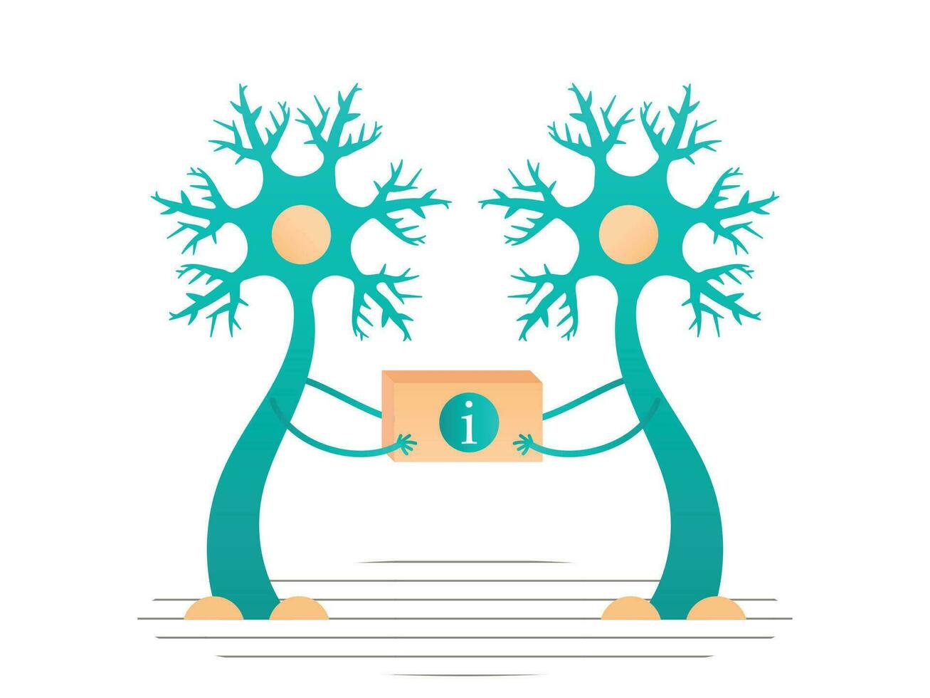 Neuron and brain vector illustration