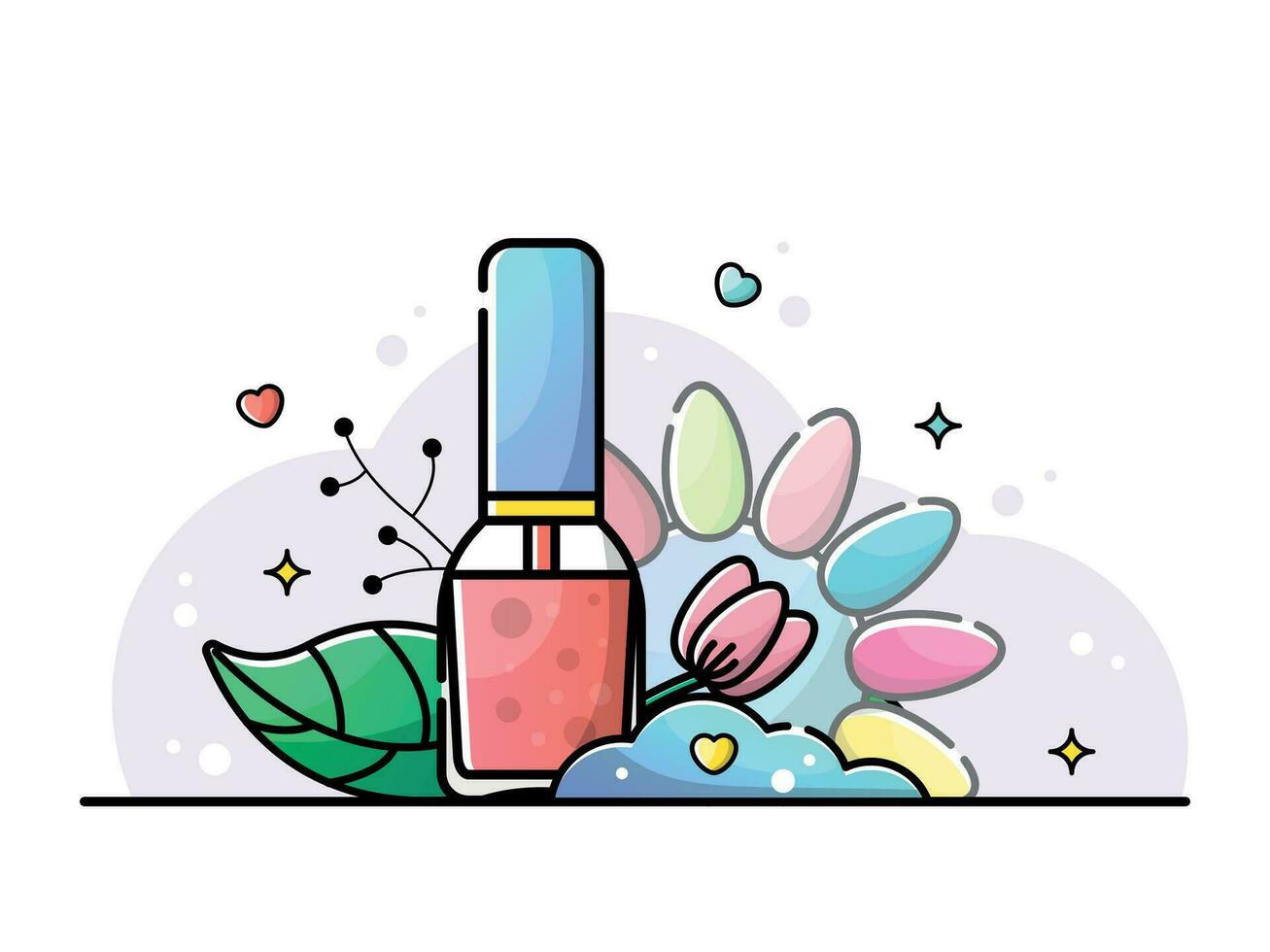 Nail salon lineal illustration vector