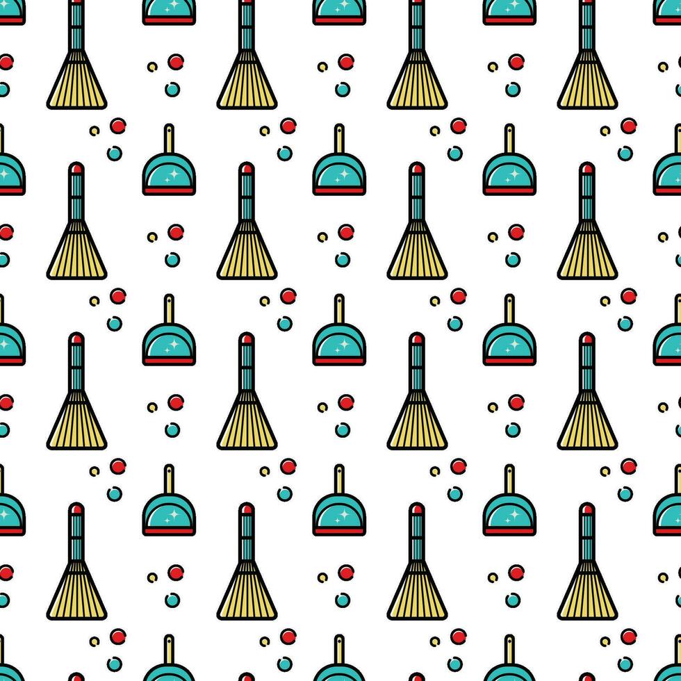 House cleaning vector seamless pattern