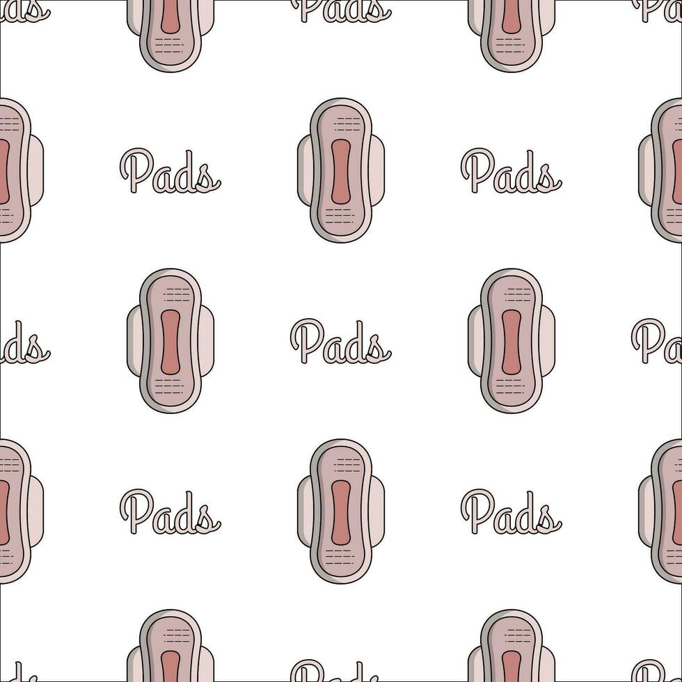 Women's menstruation and pads seamless pattern vector