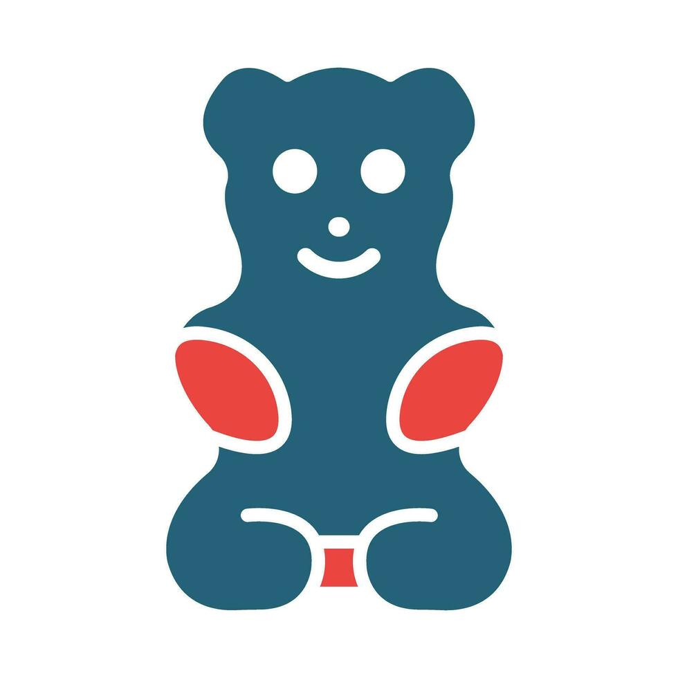 Gummy Bear Vector Glyph Two Color Icon For Personal And Commercial Use.
