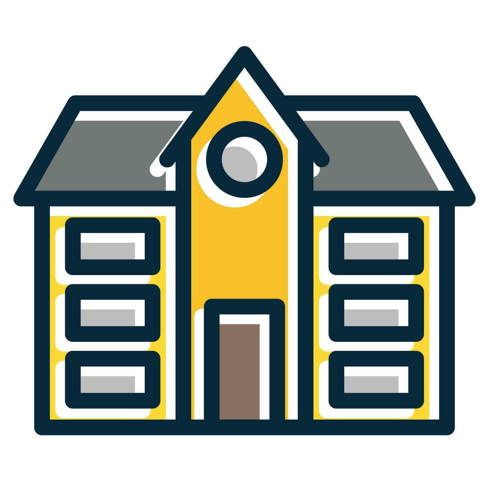 School Vector Thick Line Filled Dark Colors