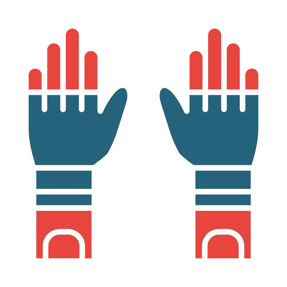 Gloves Vector Glyph Two Color Icon For Personal And Commercial Use.