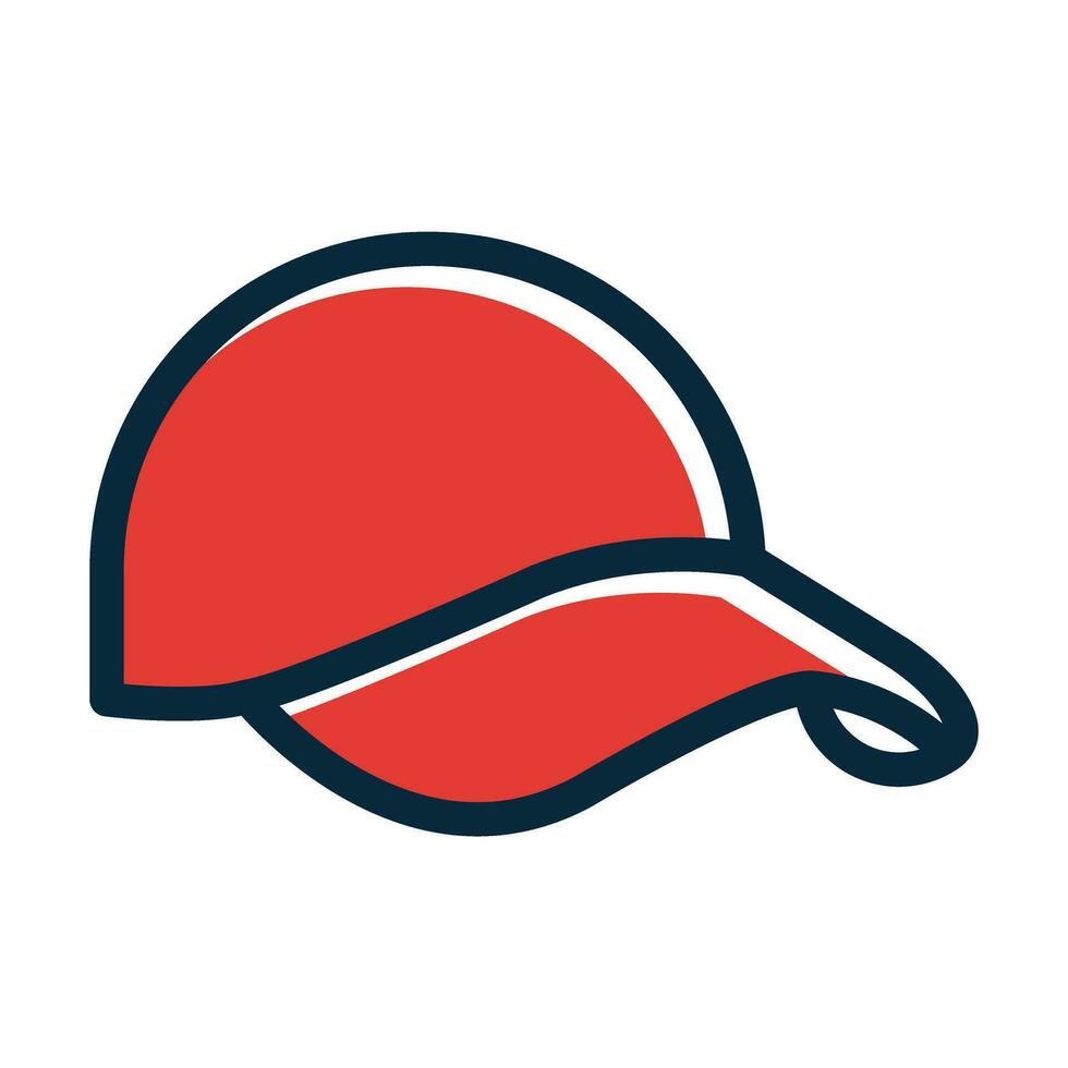 Cap Vector Thick Line Filled Dark Colors