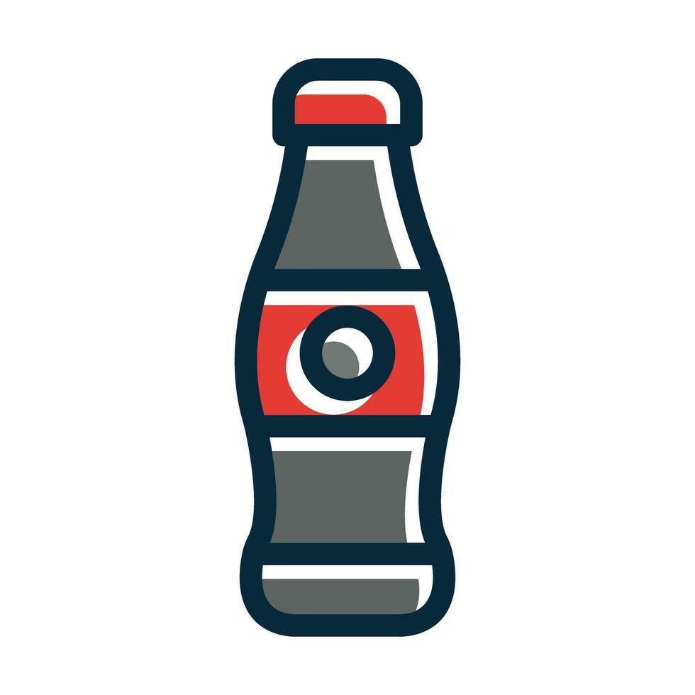 Cola Vector Thick Line Filled Dark Colors