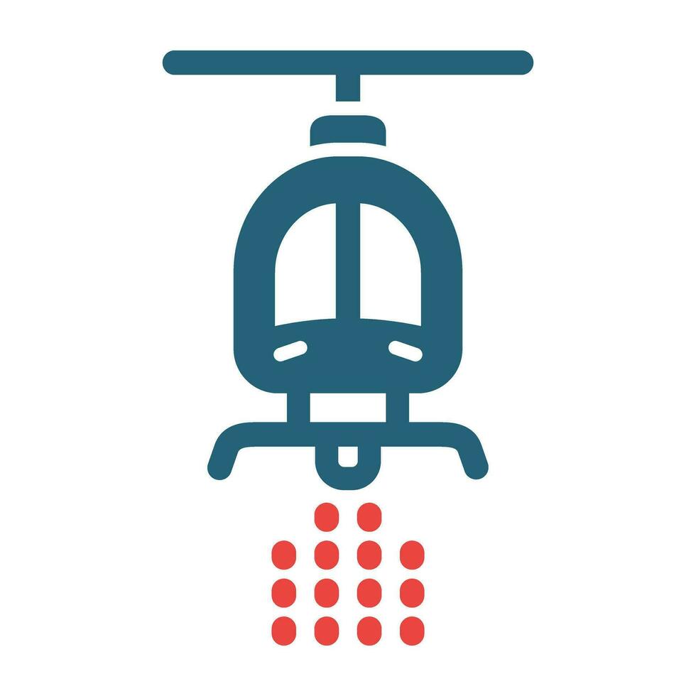 Helicopter Vector Glyph Two Color Icon For Personal And Commercial Use.