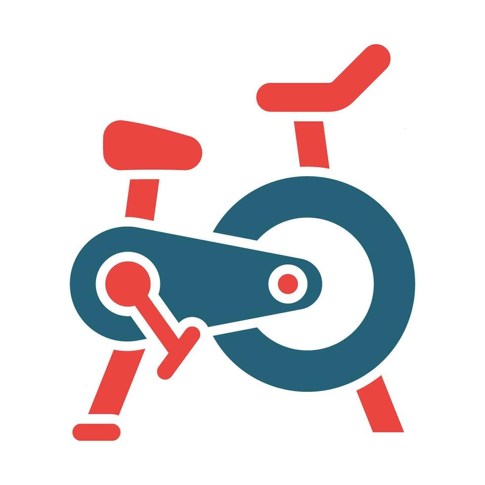 Stationary Bicycle Vector Glyph Two Color Icon For Personal And Commercial Use.