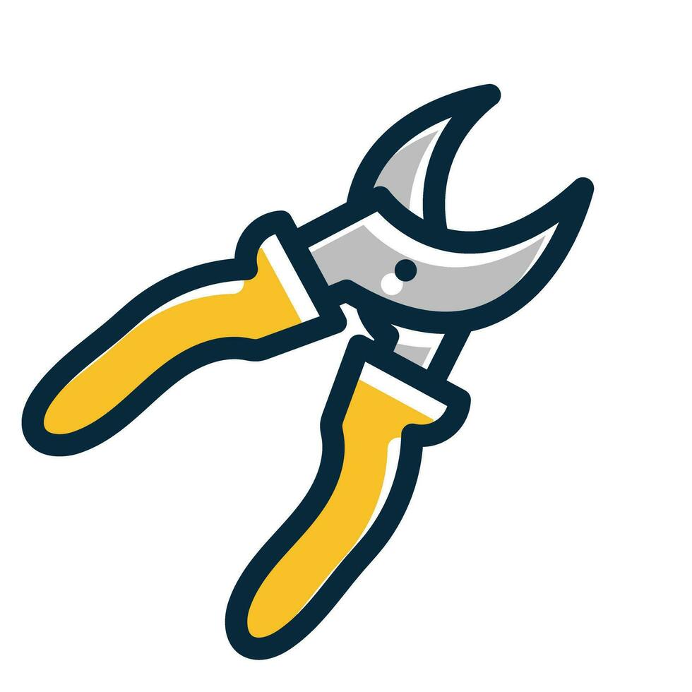 Pruner Vector Thick Line Filled Dark Colors