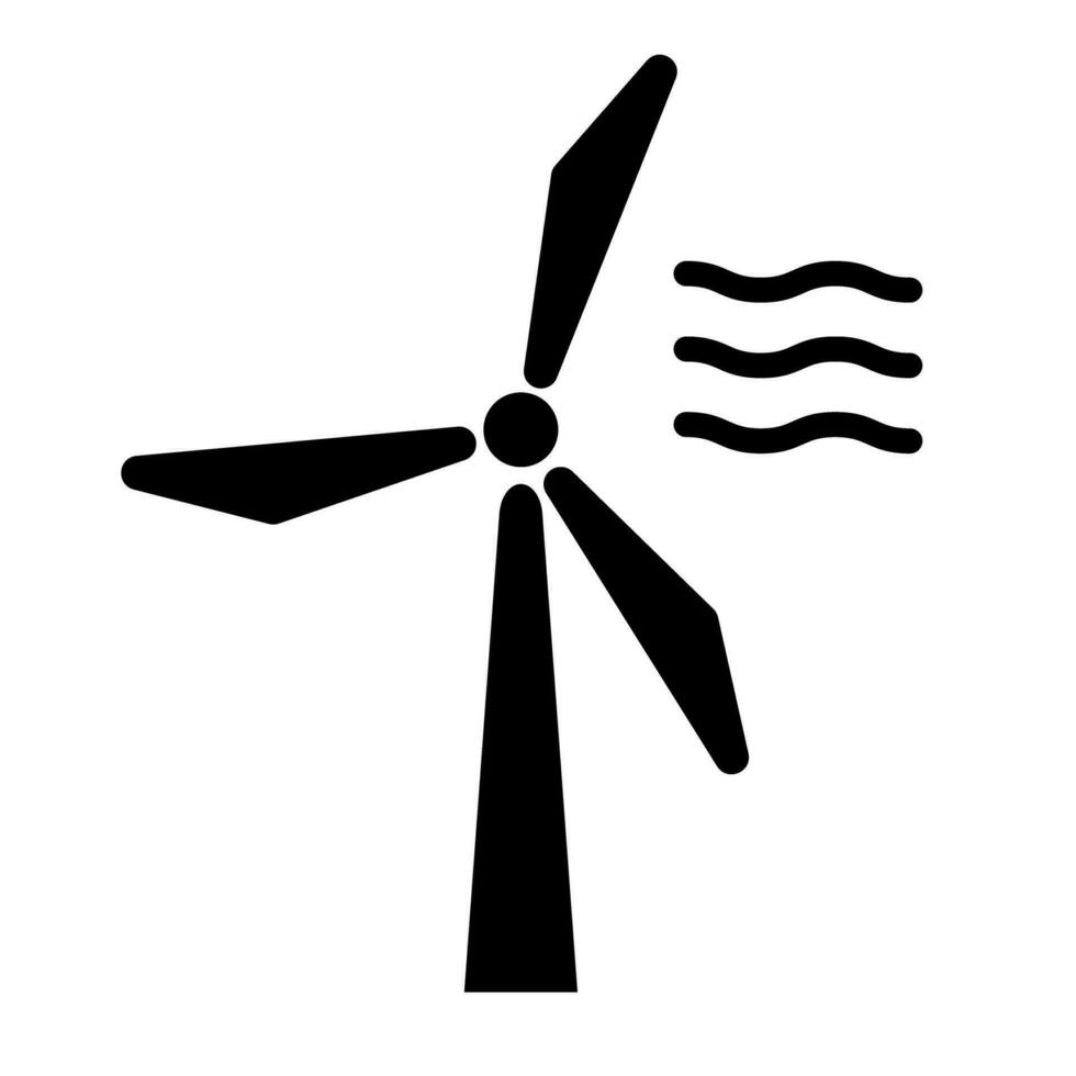 Wind power generation and wind silhouette icon. Vector. vector