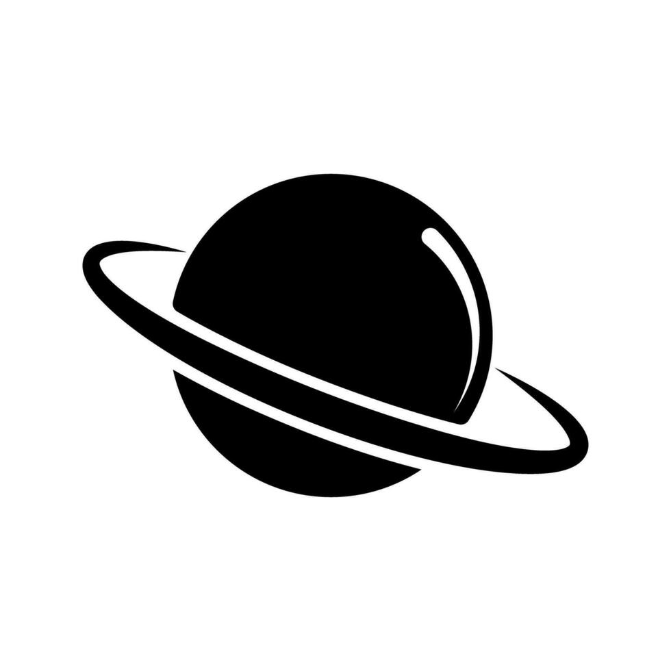 Saturn silhouette icon. Planet icon. Vector. vector