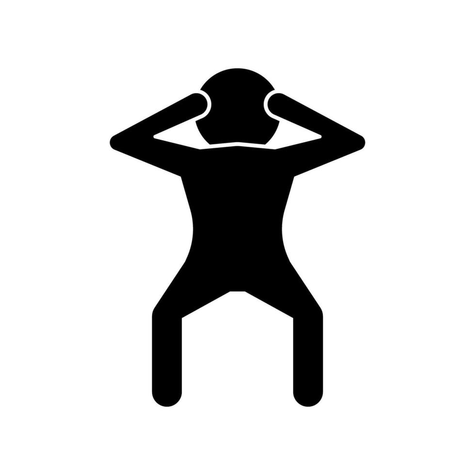 Person doing squatting silhouette icon. Vector. vector