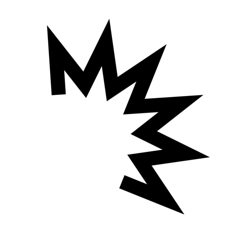 Impact emphasis silhouette icon. Vector. vector