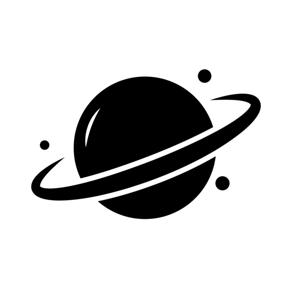 Modern Saturn silhouette icon. Vector. vector