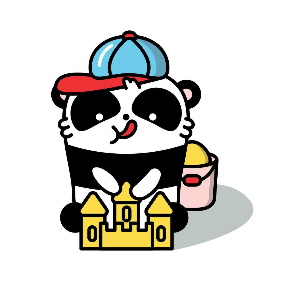 lineal vector ilustración de el linda panda