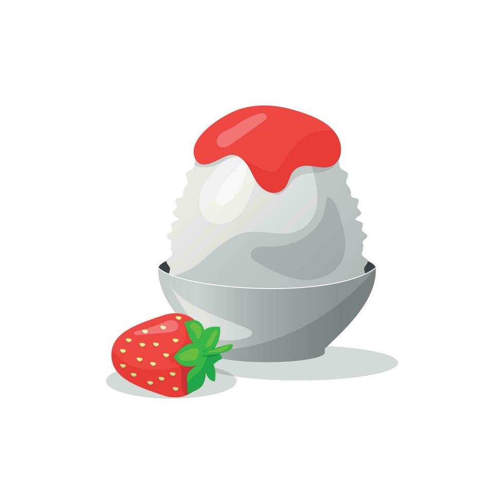 Japanese ice cream kakigori illustration vector