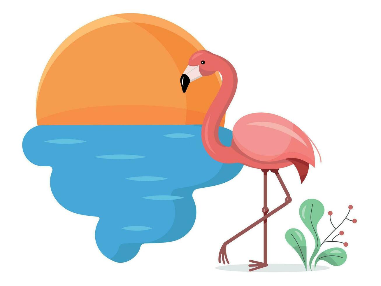 Flamingo cartoon illustration vector