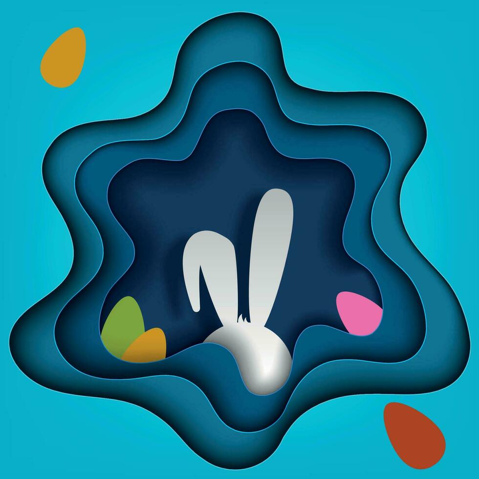 Vector paper cut Easter illustration