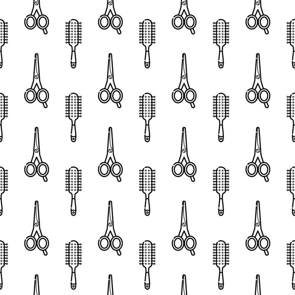 Hair salon seamless pattern vector