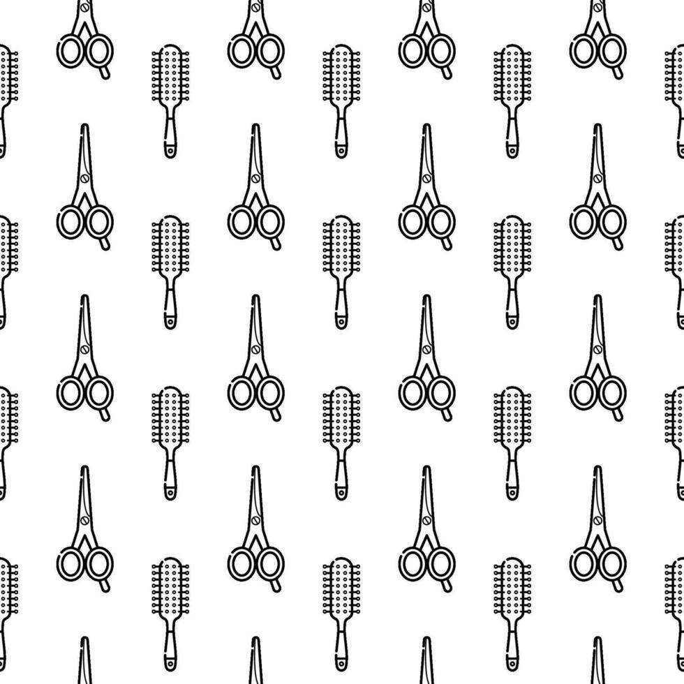 Hair salon seamless pattern vector