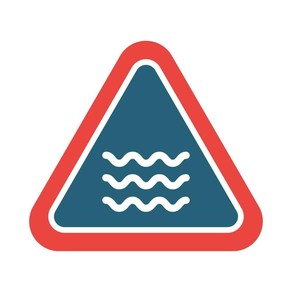 River Sign Vector Glyph Two Color Icon For Personal And Commercial Use.
