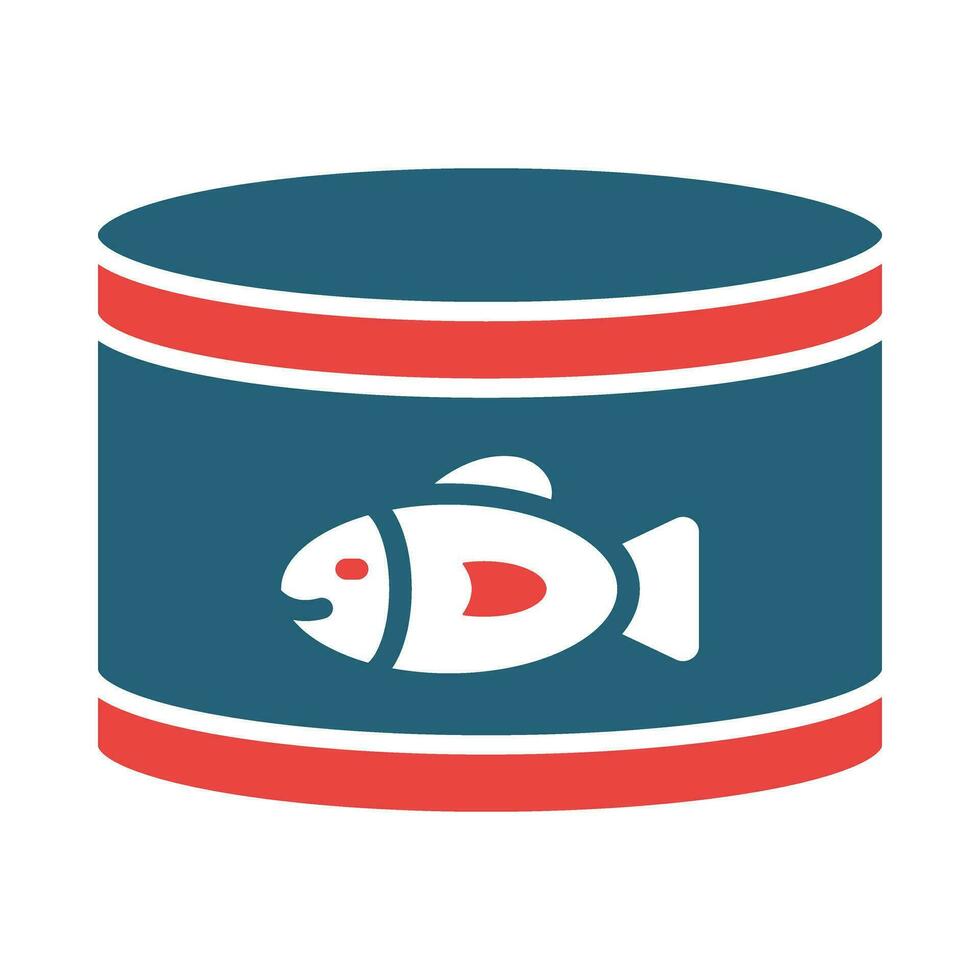 Tuna Can Vector Glyph Two Color Icon For Personal And Commercial Use.