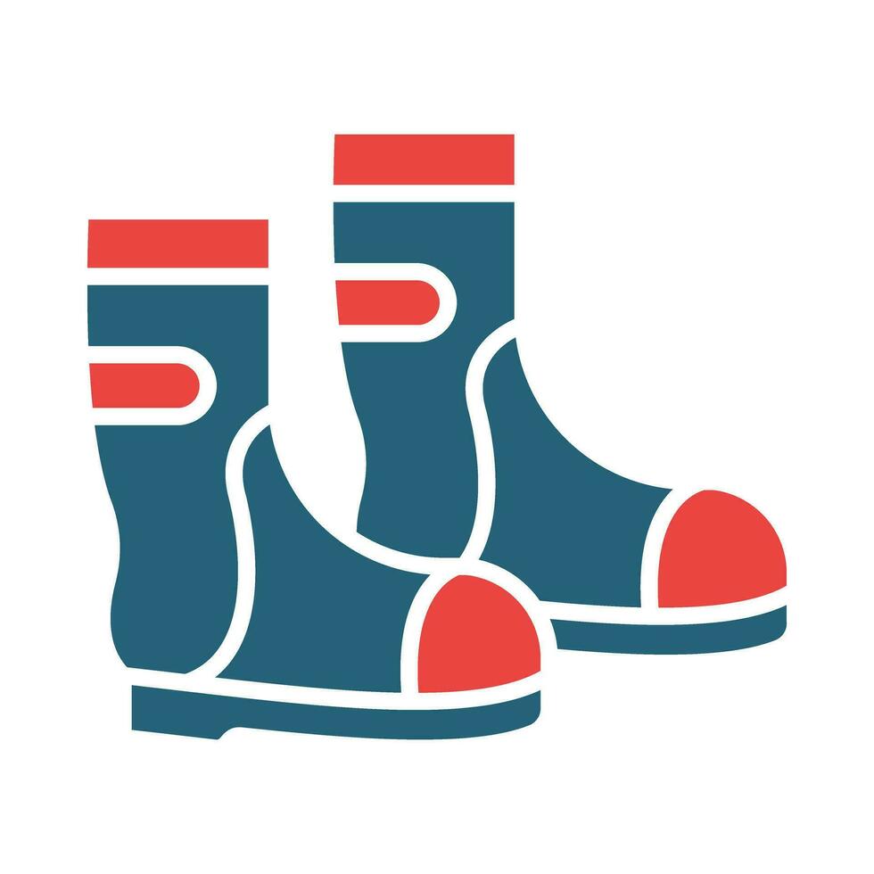 Water Boots Vector Glyph Two Color Icon For Personal And Commercial Use.