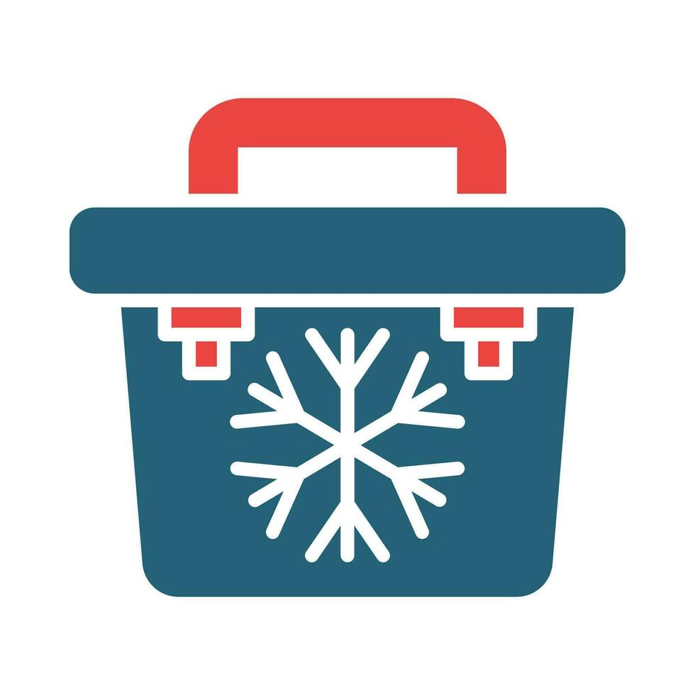 Portable Fridge Vector Glyph Two Color Icon For Personal And Commercial Use.