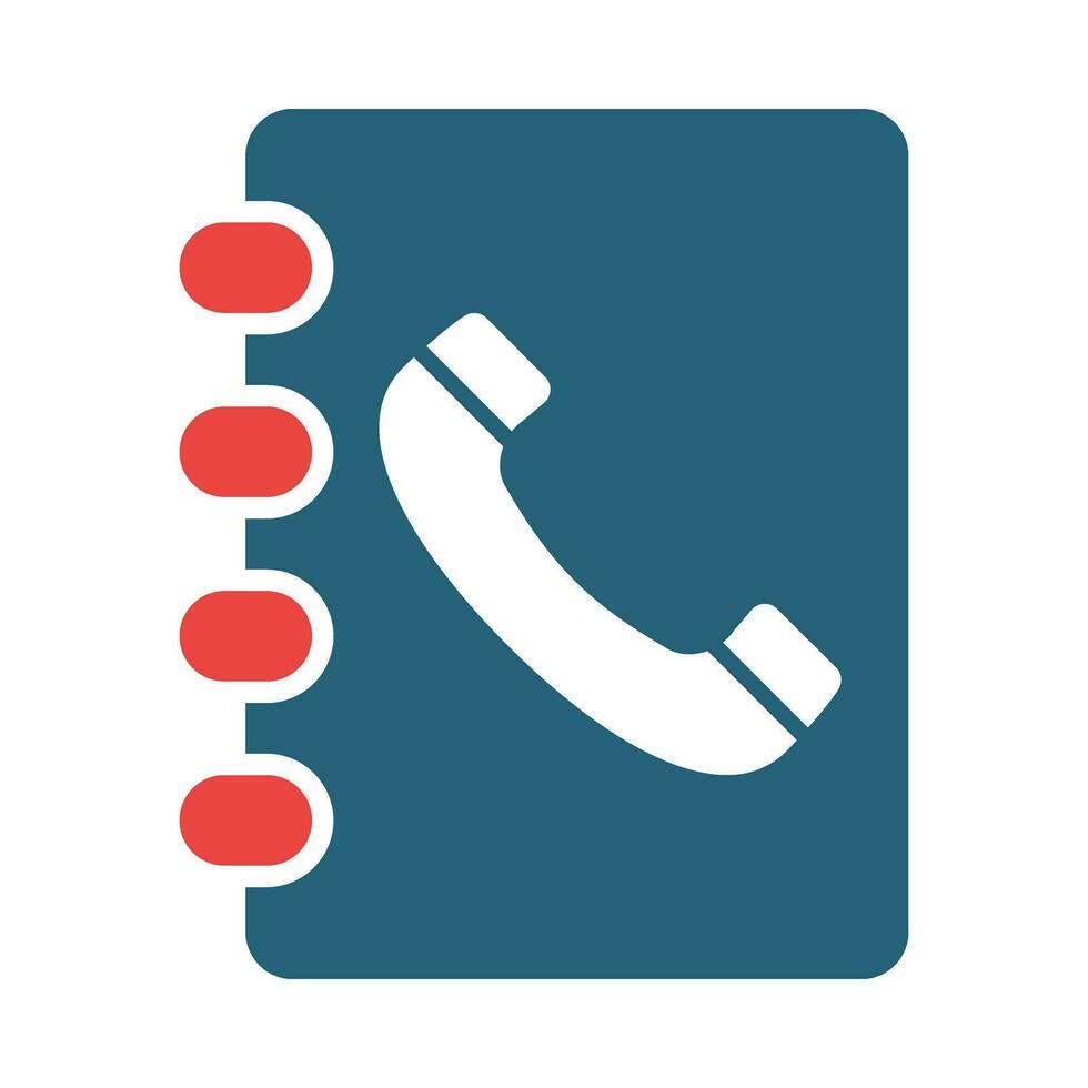 Phonebook Vector Glyph Two Color Icon For Personal And Commercial Use.