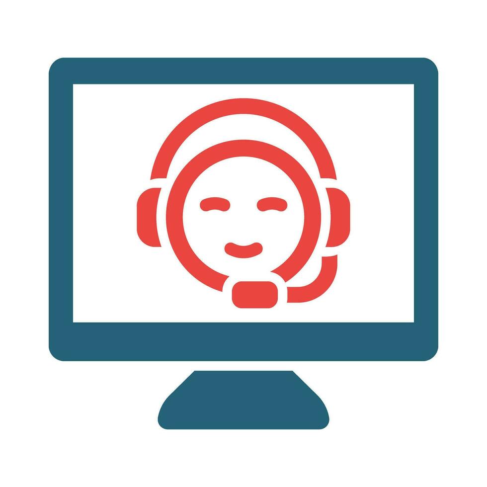Online Support Vector Glyph Two Color Icon For Personal And Commercial Use.